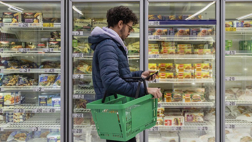 Man shopping in supermarket