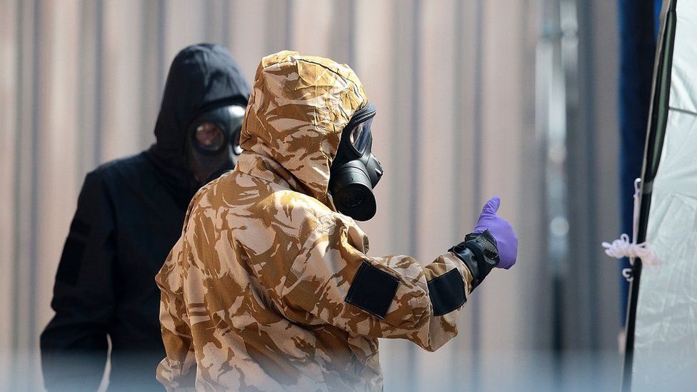 People in hazmat suits during 2018 Novichok attack in Salisbury
