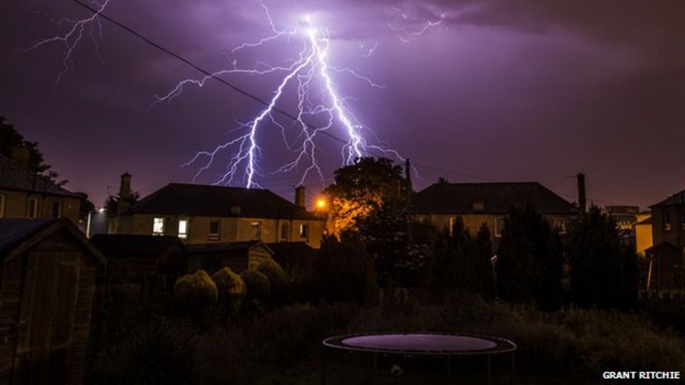 Dramatic lightning storm across Scotland BBC News