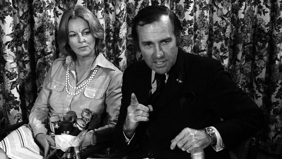 Barbara and John Stonehouse in Melbourne in 1975