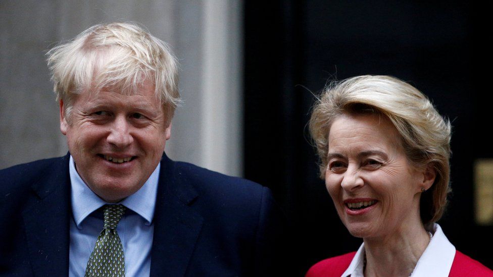 UK Prime Minister Boris Johnson and European Commission President Ursula von der Leyen