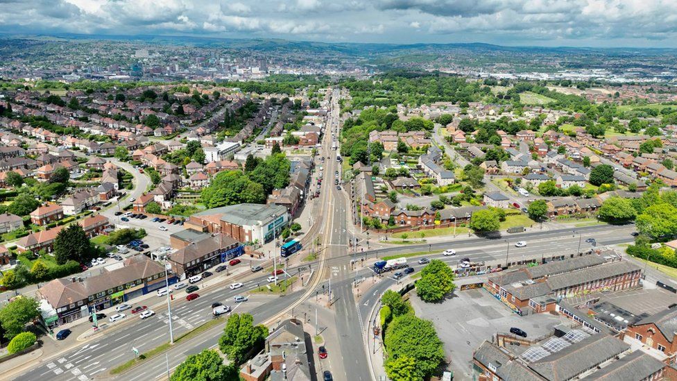 General aerial view in Sheffield