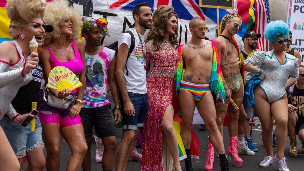 Pride goers in London in 2019