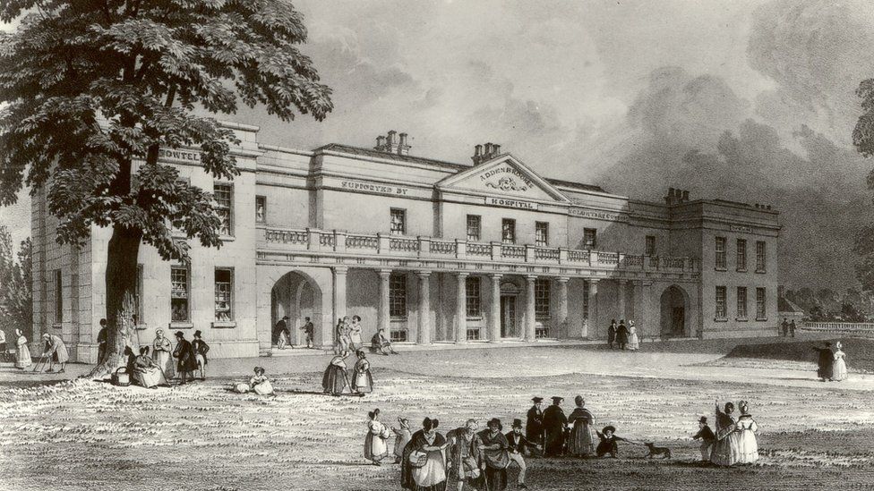 Addenbrooke's Hospital from a drawing by William Fleetwood Varley, 1835