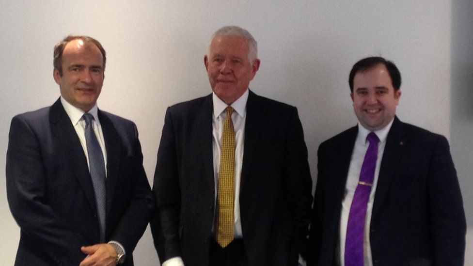 Treasury Minister Alfred Cannan, Sir Jonathan Michael and DHSC Minister David Ashford