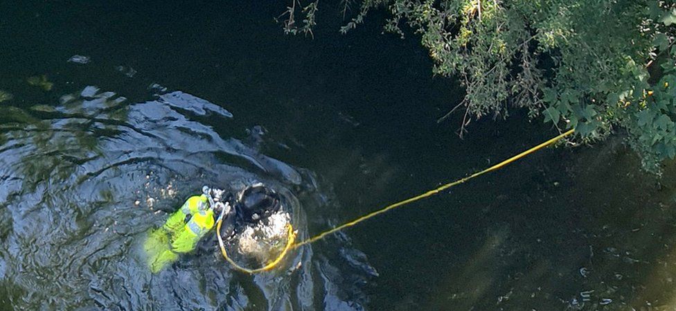Police diver in River Spree, 23 Aug 19