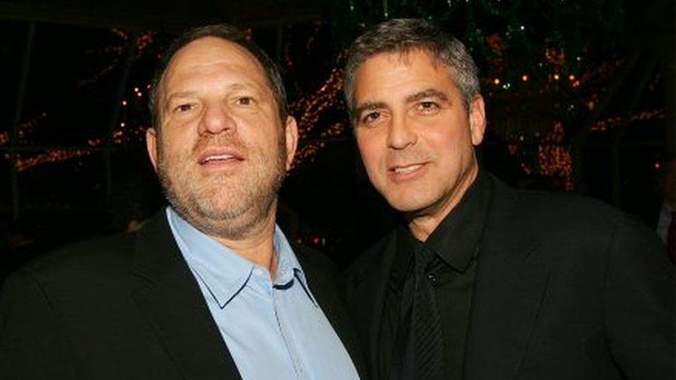George Clooney with Harvey Weinstein at the National Board Of Review Of Motion Pictures Awards.