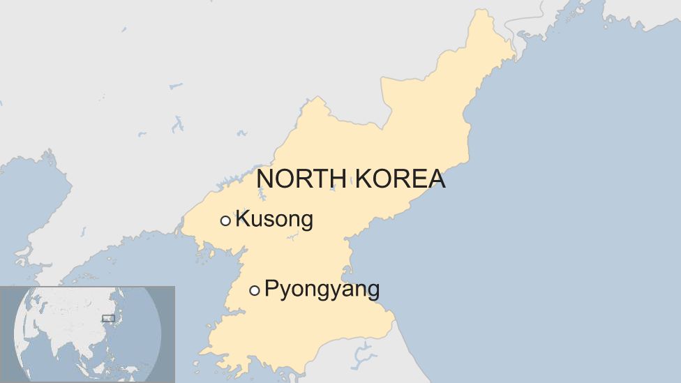 Map of Kusong in North Korea