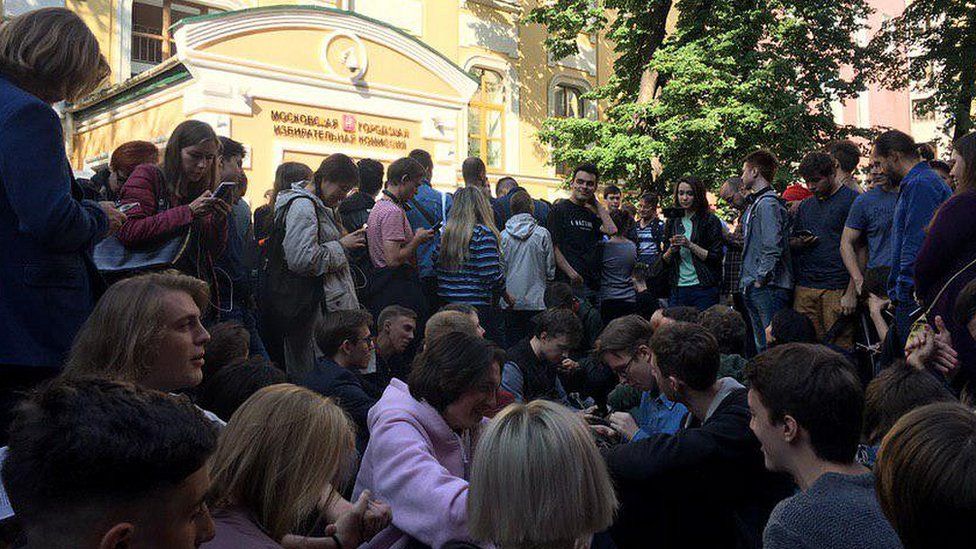 Сидячая забастовка у Мосгоризбиркома