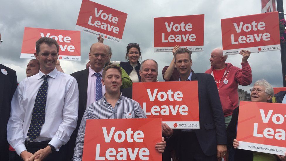 Vote Leave campaigners in Caerphilly