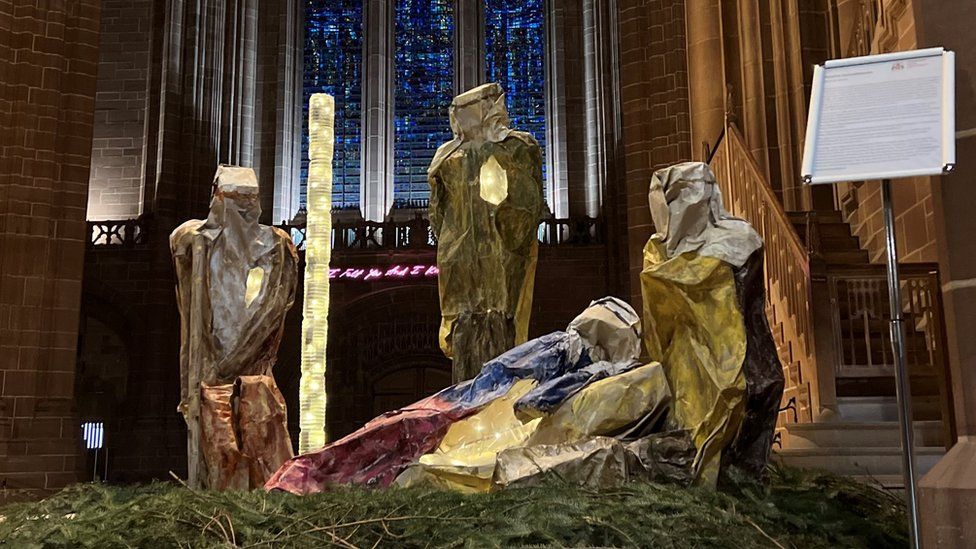 The nativity scene at Liverpool Cathedral