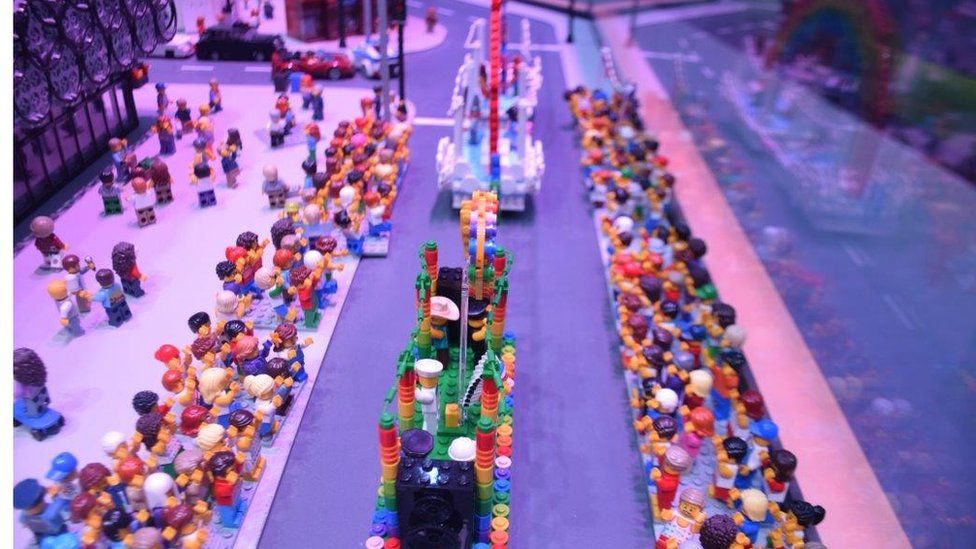 Lego model of Pride parade
