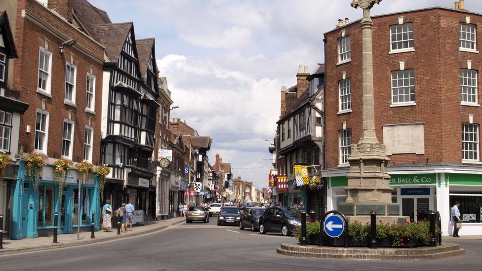 The centre of Tewkesbury