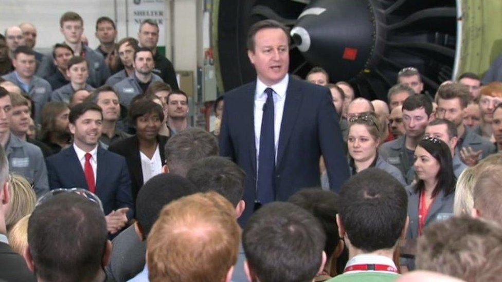 David Cameron visited GE Aviation at Nantgarw on Friday