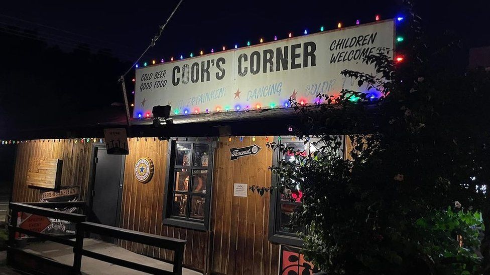 Cook's Corner barroom  successful  confederate  California, photograph  from Facebook