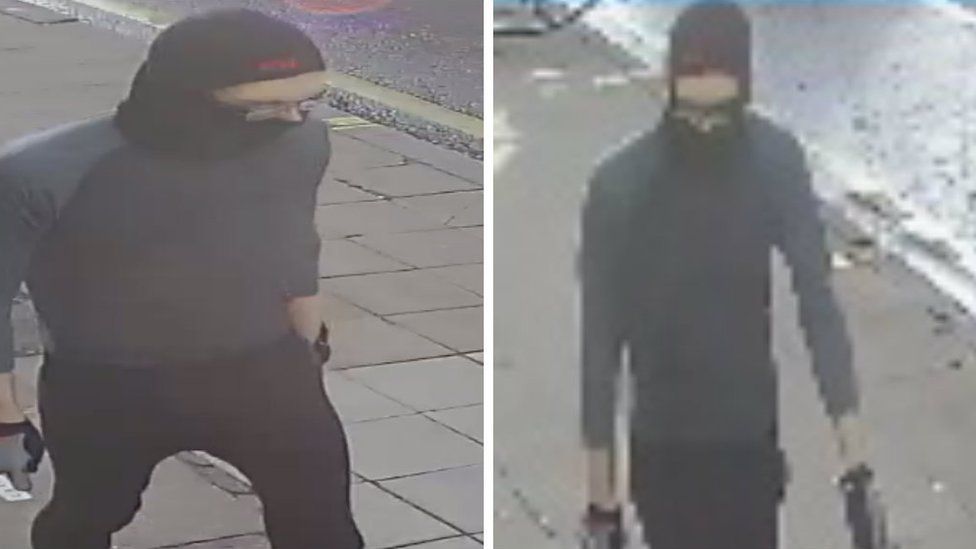 CCTV image of man wearing balaclava