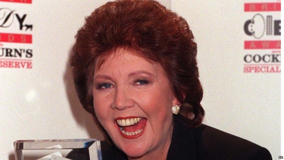 Cilla Black with her Top ITV Personality Award in 1997