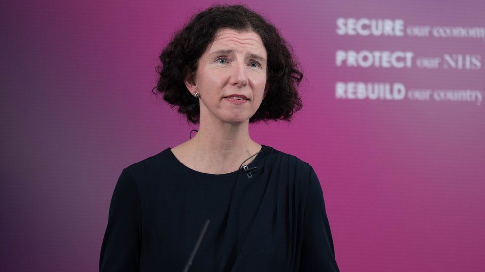 Shadow chancellor Anneliese Dodds at Labour Party headquarters in London