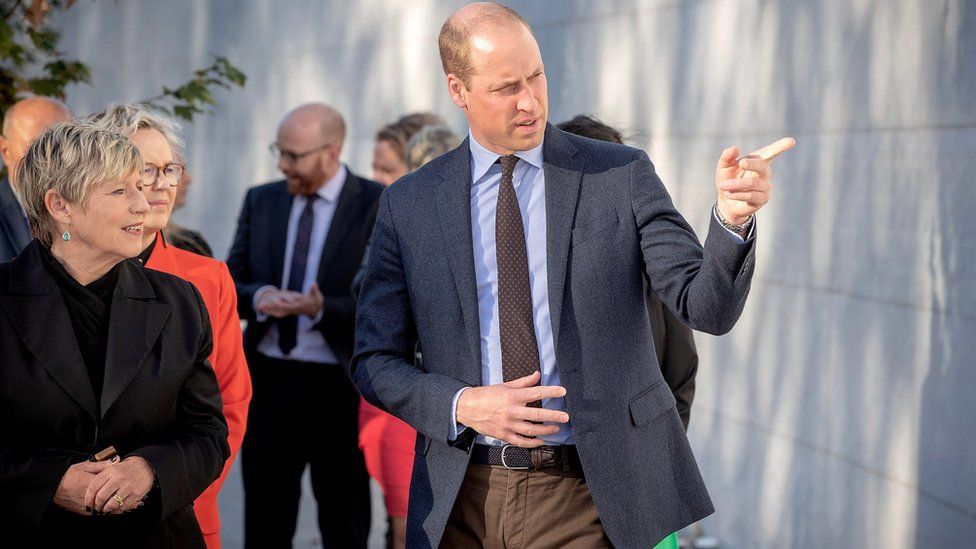 Prince William with Christchurch's Mayor Lianne Dalziel at a memorial site for victims of the city's 2011 earthquake