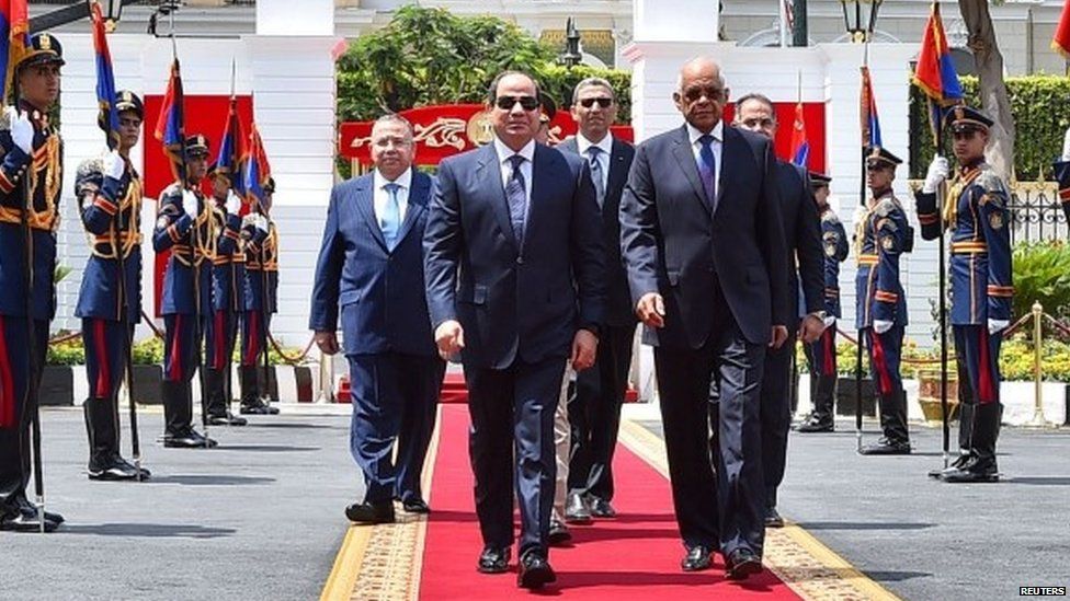 Abdel Fattah al-Sisi (front left)