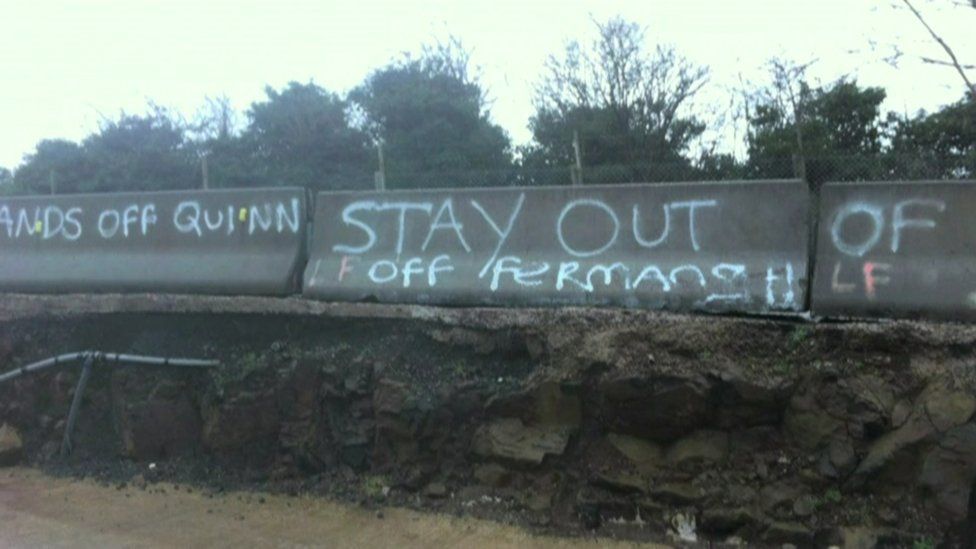 Graffiti threatening businesses linked to Sean Quinn's former companies