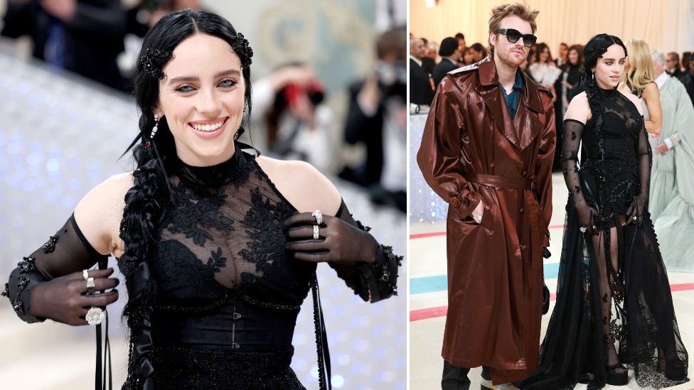 Finneas O'Connell and Billie Eilish attend The 2023 Met Gala Celebrating "Karl Lagerfeld: A Line Of Beauty" at The Metropolitan Museum of Art on May 01, 2023 in New York City
