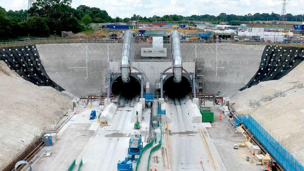 South portal of the Chiltern tunnel after launch of the TBMs