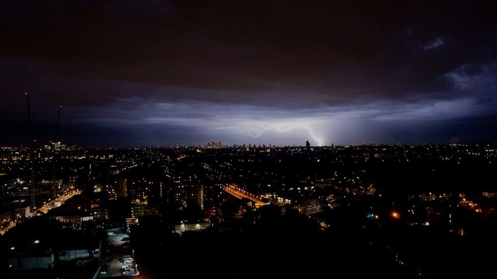 A lightning in Tottenham, north London