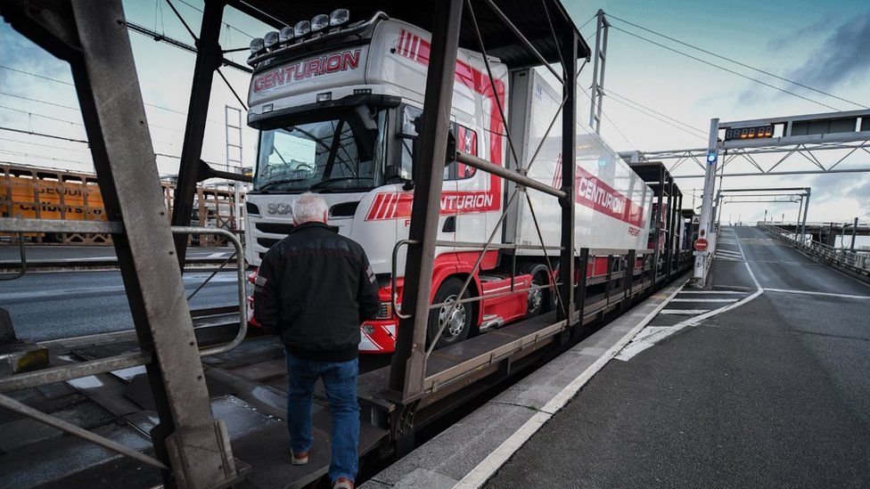 Truck exporting sea food