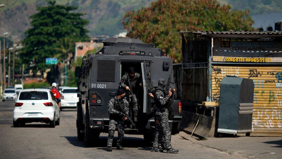 Civil Police officers at the Jacarezinho favela