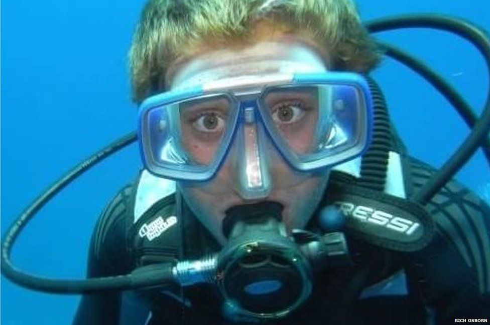 Rich Osborn under water and scuba diving