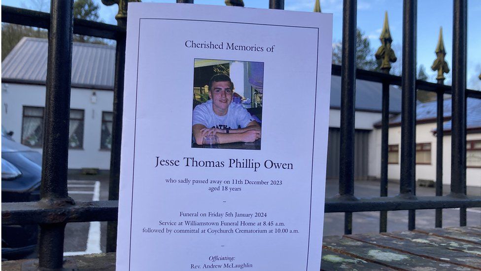 The order of service at Jesse Owen's funeral
