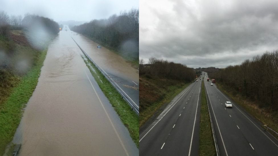 The A55 was closed between junctions 11 to 15, cutting the whole of north west Wales off