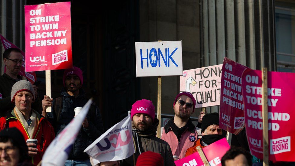 UCU members strike in Leeds