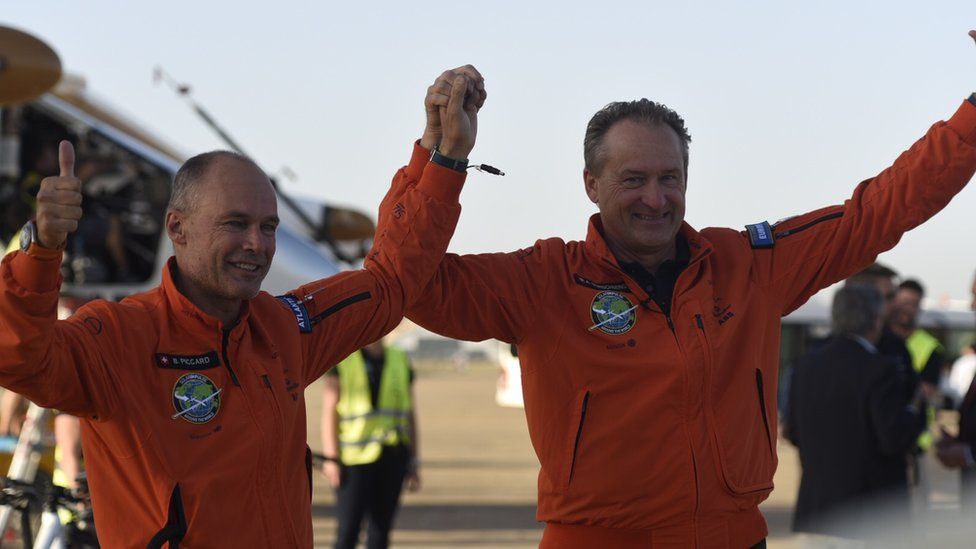 Bertrand Piccard and Andre Borschberg