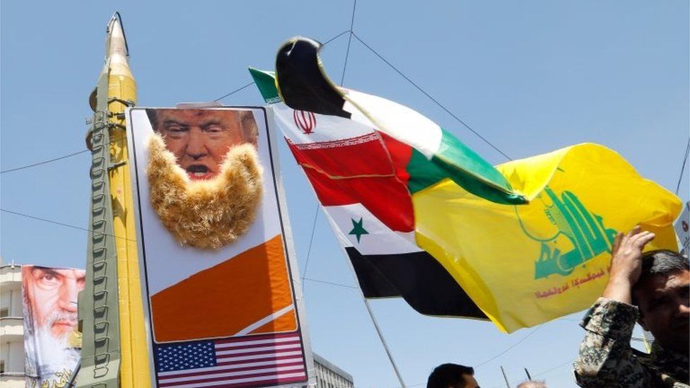 Poster mocking Donald Trump at Al Quds Day rally in Tehran (23/06/17)