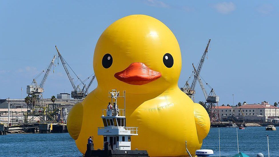 The giant duck in San Pedro, California.