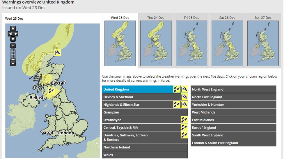 Warnings of heavy rain and high winds for Scotland BBC News