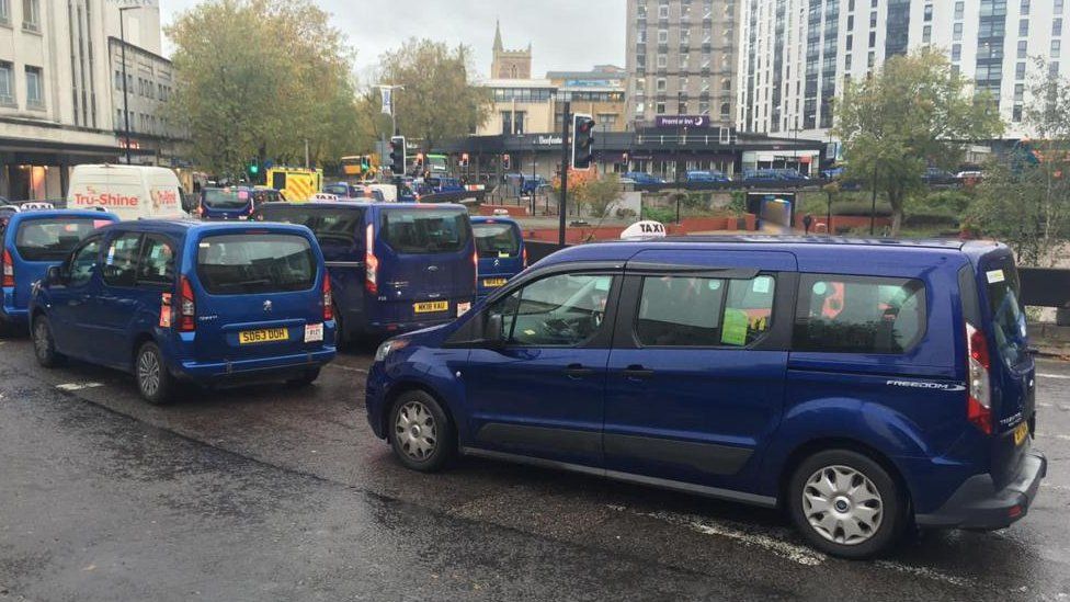 Taxis at the St James Barton roundabout