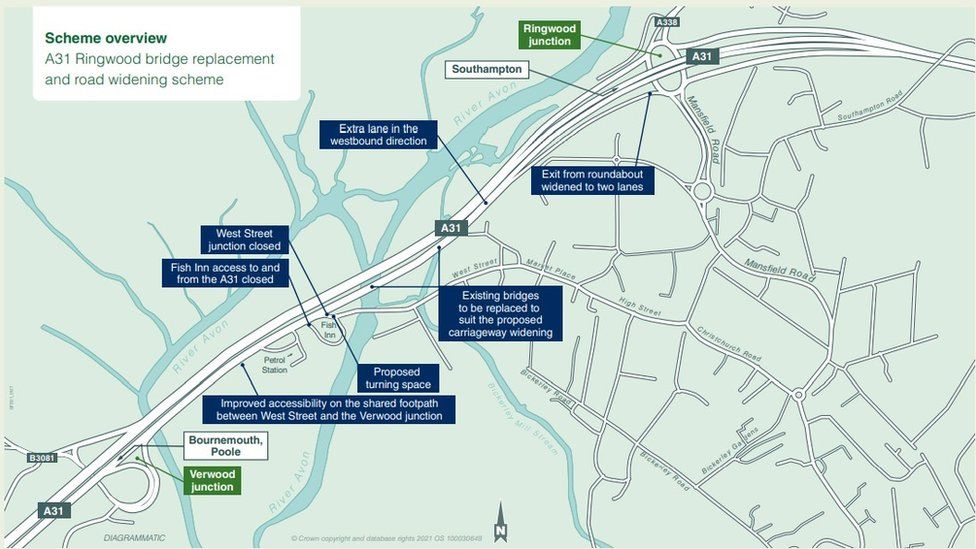 A31 Ringwood road fully reopens after 30m widening scheme BBC News