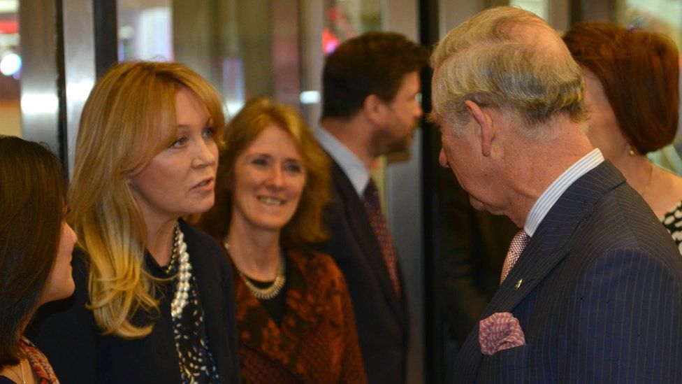 Kirsty Young meeting the then Prince of Wales in 2014