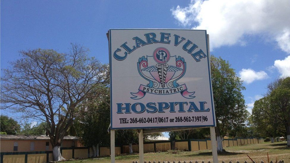 A sign at the entrance to Clarevue Psychiatric Hospital