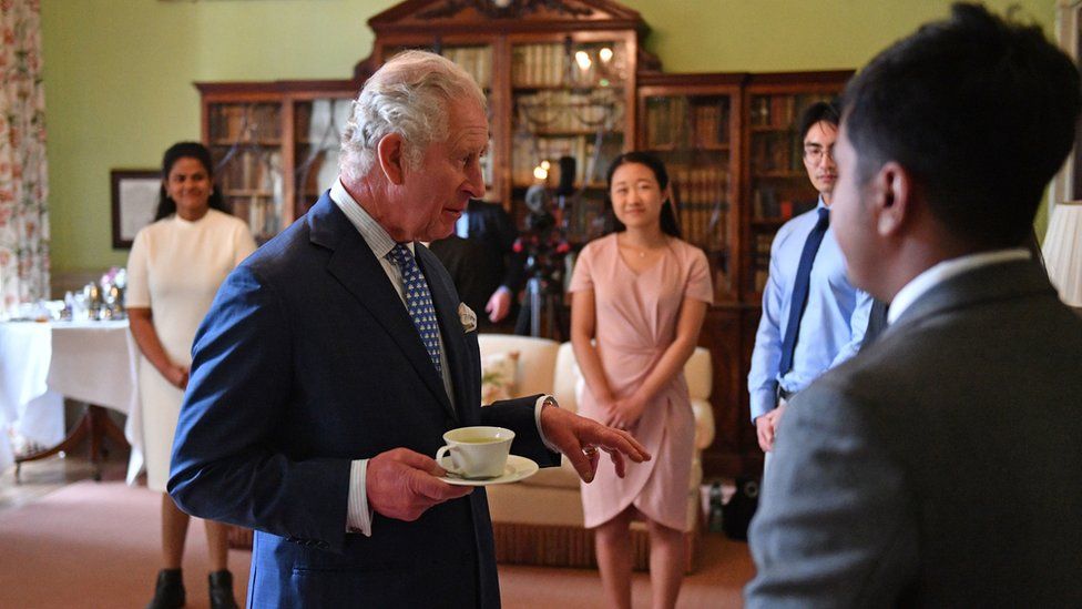 Prince Charles meeting students