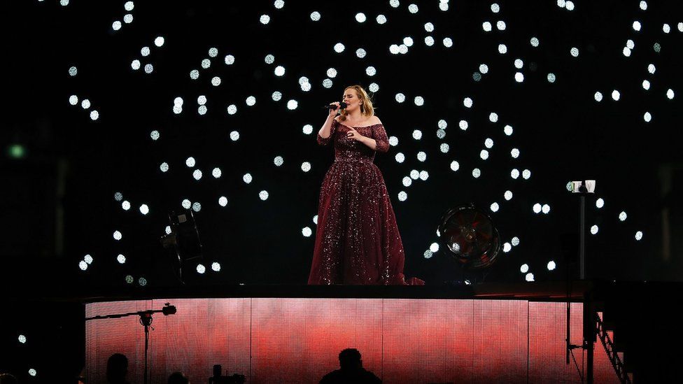 Adele on stage in Australia 2017