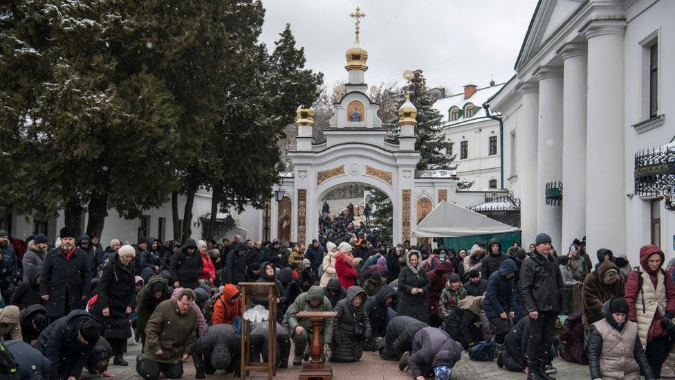 Orthodox priests declare they won't abandon the Kyiv monastery.