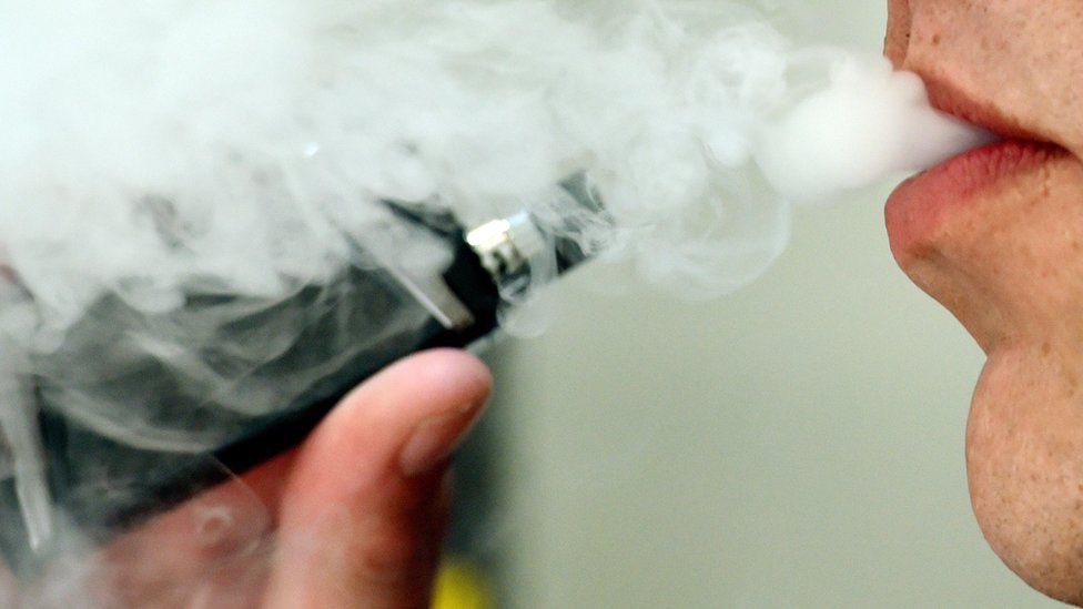 A person vaping