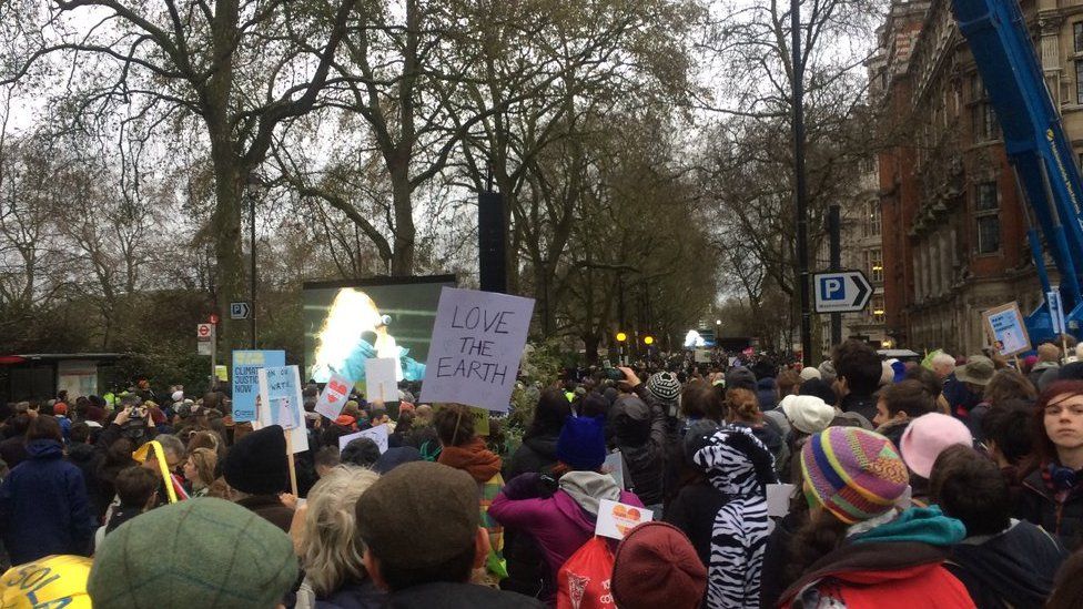 Climate march at Millbank