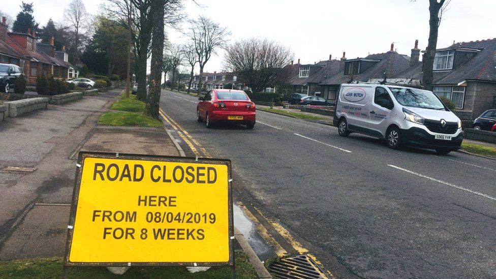 Flooding work closing Aberdeen road for several weeks - BBC News