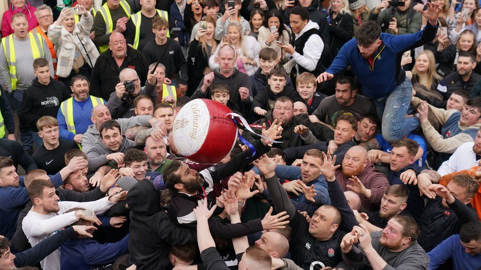 Players at the Atherstone Ball Game 2023