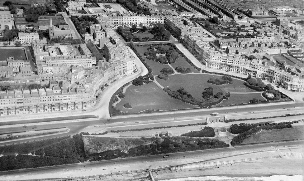 Вид с воздуха на Кемптаун, Брайтон, сделанный в августе 1926 г.